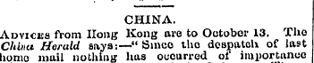 CHINA. Auvicus from Hong Kong are to Oct...
