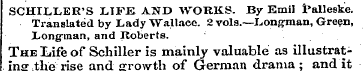 SCHILLER'S LIFE AND WORKS. By Emil Palle...