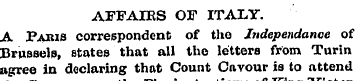 AFFAIES OF ITALY. A Paius correspondent ...