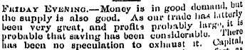 FitiUAY EvisNinci.-—'Money is in good do...