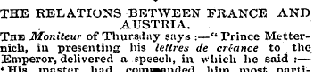 THE RELATIONS BETWEEN FRANCE AND AUSTRIA...