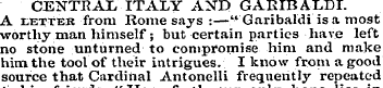 CENTRAL ITALY AND GARIBALDI. A EETtER fr...