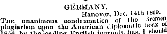 GERMANY. Hanover, Doc. Uth I8D9-Tub unan...