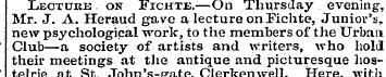 Lecture on Fichte.—On Tmirsday evening, ...