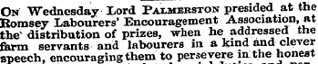 On "Wednesday Lord Paxmerston presided a...