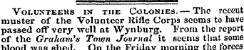 "Volunteers in the Colonies.— The recent...