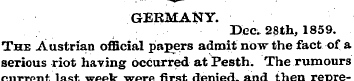 GERMANY. Dec. 28th, 1859. The Austrian o...