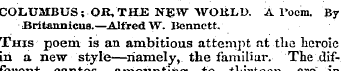 COLUMBUS; OR, THJE N^W WOliLD. A Poem, B...