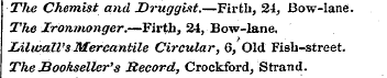 The Chemist and Druggist.—Firth, 24, Bow...