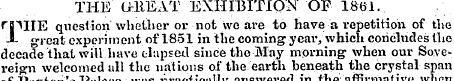 THE ' (illEAT EXHIBITION OF 1861. rpiIE ...