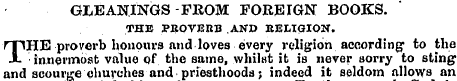 GLEANINGS FROM FOREIGN BOOKS. THE PKOVER...