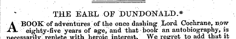 THE EAEL OF DUNDONALD.* A BOOK of advent...