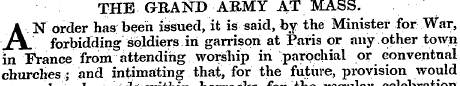THE GKRAND ARMY AT MASS. AN order has be...