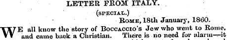 LETTER FROM ITALY. (special.) Rome, 1.8t...