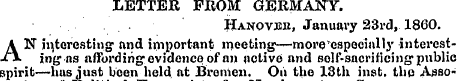 LETTER FROM GERMANY.. Hanovbh, January 2...