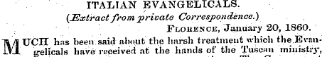 ITALIAN EVANGELICALS. {Extract from priv...