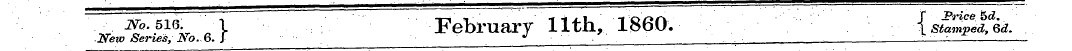 ¦to?. 5ie; 1 Februar y 11th, I860. \ std...