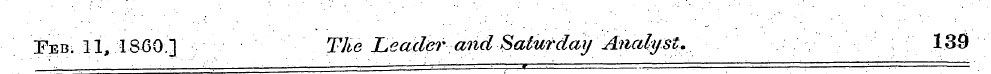 Feb; 11, 18G0-] The Leader andSaturday'A...