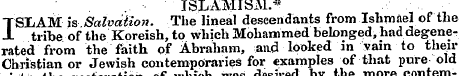 ISLAMISM.* TSLAM is Salvation. The linea...