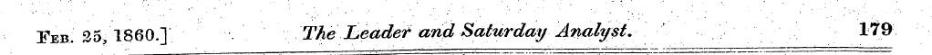JTeb. 25 > I860.] The Leader and Saturda...