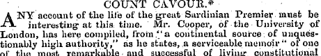 COUNT CAVQUR.* ; A NY account of the lif...