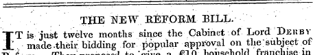 THE NEW REFORM BILL. I T is just twelve ...