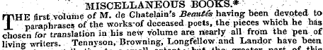 '' MISCELLANEOUS BOOKS.* mHE first volum...