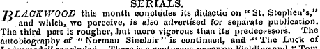 SEIUALS. nLACKWOOD this month concludes ...