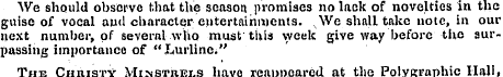 We should observe that the season promis...
