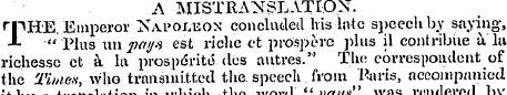 A MISTRANSLATION. rpHE, Emperor Napoleon...
