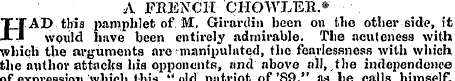 A FRENCH- "CHOWLER.* HAD this pamphlet o...