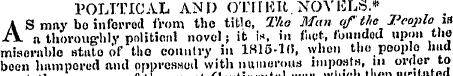 POLITICAL AND OTriUU. NOVELS.* AS may bo...
