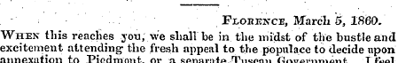 Flobence, March 5, 1860. When this reach...