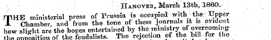Hanover, March 13th, 1860. rilHE ministe...