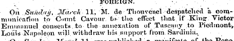 FOREIGN. - On ..Sund/ty, March 11, M. de...