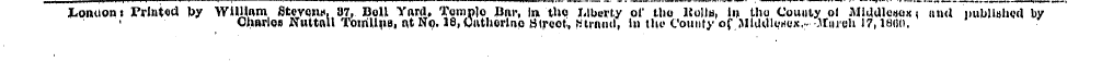 JLonuont Printed by William Stevonn, 37,...