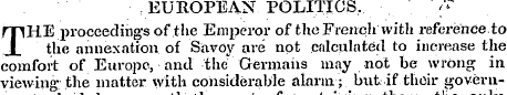 EUROPEAN POLITICS, /r THE proceedings of...