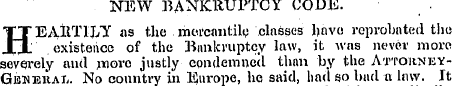 NEW BANKRUPTCY CODE. H EAltTl-LT as the ...