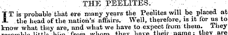 THE PEELITES. IT is probable that ere ma...