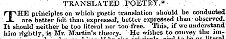 TRANSLATED POETRY.* THE principles on wh...