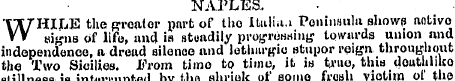 NAPLES.. WHILE the proator part of tho I...