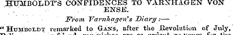 HUMBOLDT'S CONFIDENCES TO VARNHAGEN VON ...