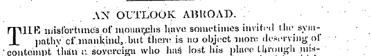 | AN OUTLOOK ABROAD. miLR misfortune's o...