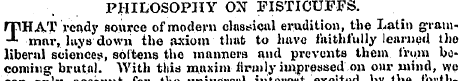 PHILOSOPHY OX FISTICUFFS. THAT ready sou...