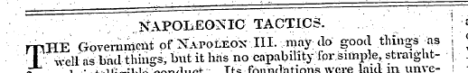 NAPOLEONIC TACTICS. j ' ¦ • > mHE Govern...