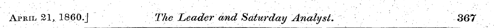 April 21, 1860.J The Leader and Saturday...