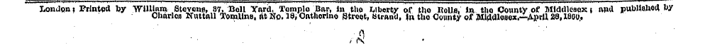 linden ? Printed by William Steven*, 87....