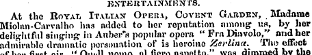 ENTERTAINMENTS. At the Roy at, Italian O...