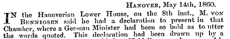 Hanover, May 14th, 1860. I N the Hanover...
