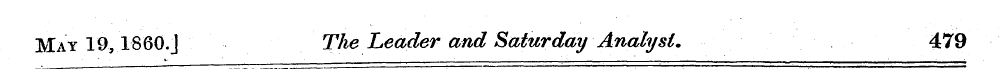 May 19, I860.j The Leader and Saturday A...